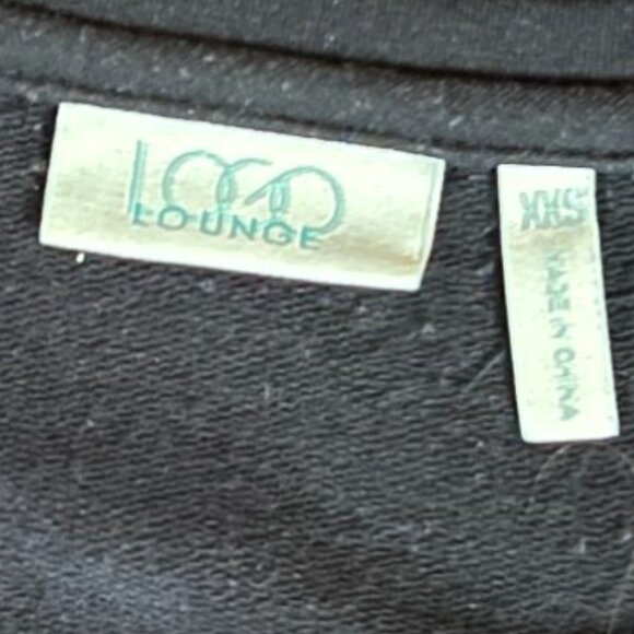 LOGO Lounge Black Jersey Knit V-Neck Tunic 3/4 Sleeve & Sheer Ruffle Bottom XXS - Picture 6 of 7